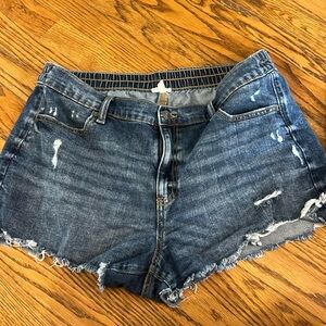 Aerie medium wash denim pull on shorts